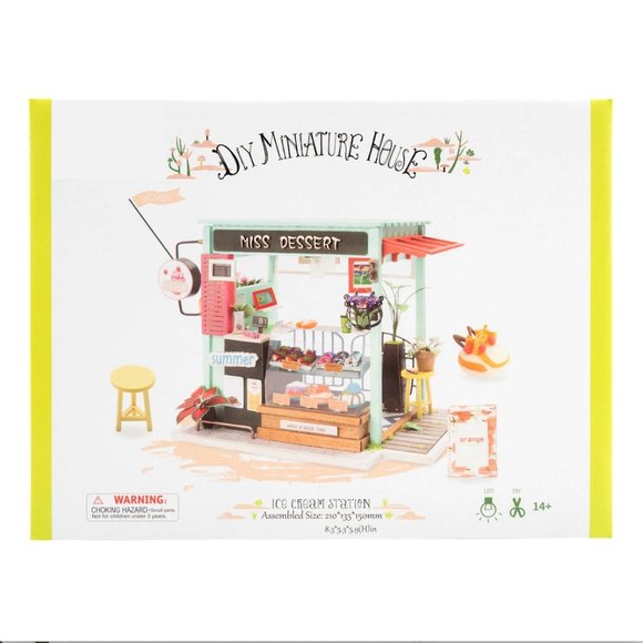 Robotime DIY House Ice Cream Station Furniture Miniature Wooden Dollhouse - Picture 4 of 6